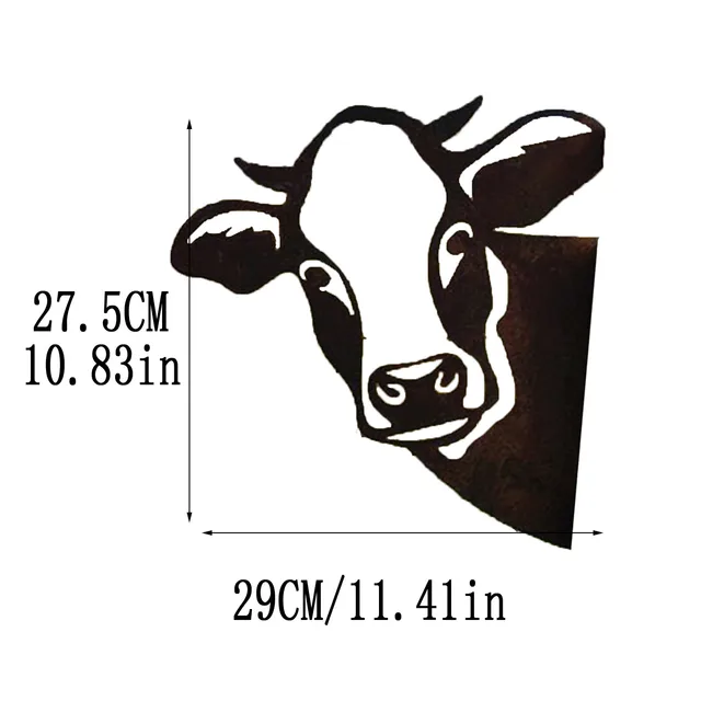 Farm Peeping Tehén Erkély Udvar Dekoratív Fémkert Művészeti Védő Díszek Rajzfilm Kültéri Szobrok Otthoni Művészek - Image 5