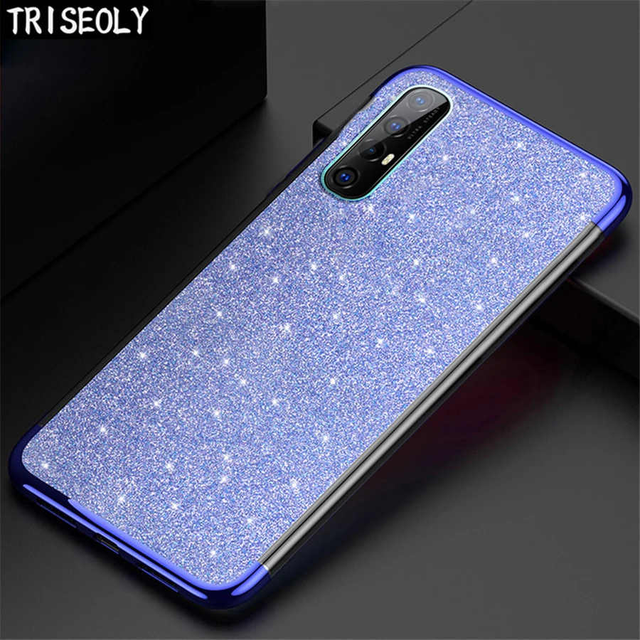 For OPPO Reno 2 3 Pro 2Z 2F Ace 10X Glitter Plating TPU Phone Case Realme 5 X2 XT Q 6 X50 C3 X Find | Мобильные телефоны и