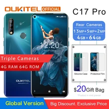 OUKITEL C17 פרו 6.35 "19.5: 9 אנדרואיד 9.0 נייד טלפון MTK6763 אוקטה Core 4G RAM 64G ROM הכפול אחורי לשלושה מצלמות 4G LTE Smartphone(China)