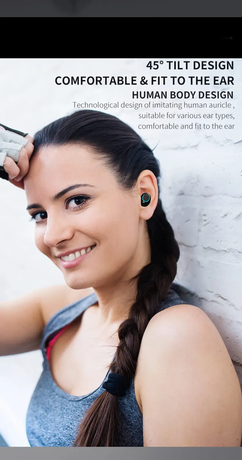 Q19 Bluetooth 5,0 наушники TWS беспроводные наушники-вкладыши с двойным микрофоном HiFi IPX5 водонепроницаемые мини спортивные игры гарнитура