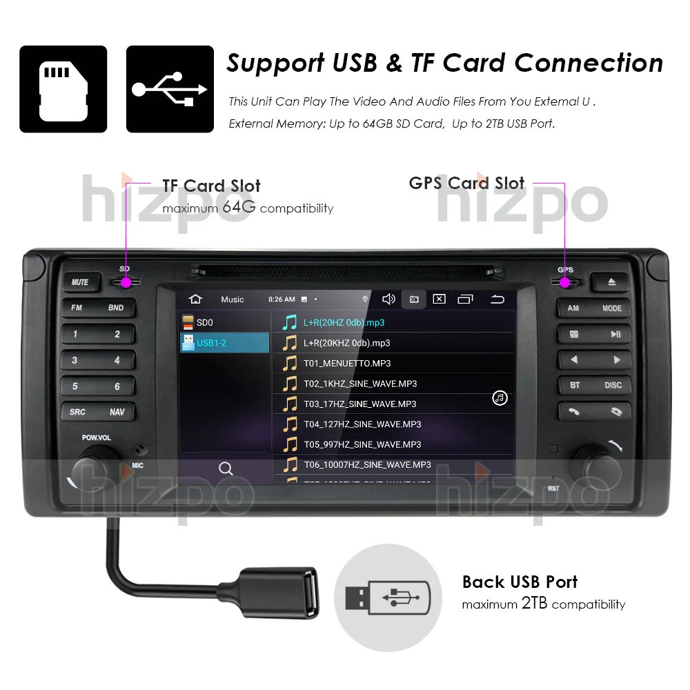 1 Din Android 10.0 Auto Radio For BMW/E53 X5 QuadCore RAM 1GB ROM 16GB GPS Car Multimedia Stereo System Car DVD PlayerDVR Camera
