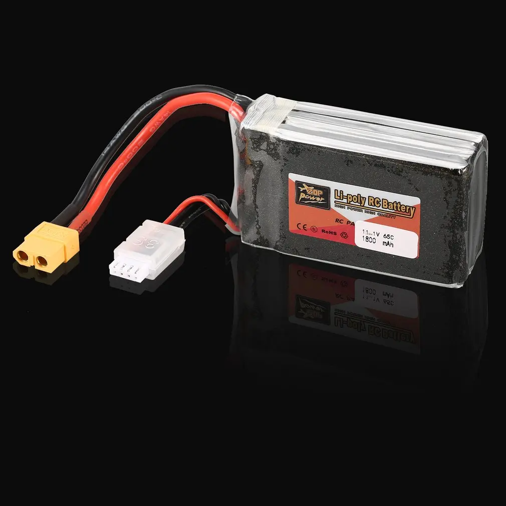 ZOP мощность 11,1 В 1800 мАч 65C 3S 3S1P Lipo батарея XT60 вилка перезаряжаемая для RC гоночного дрона вертолета автомобиля лодки модели частей