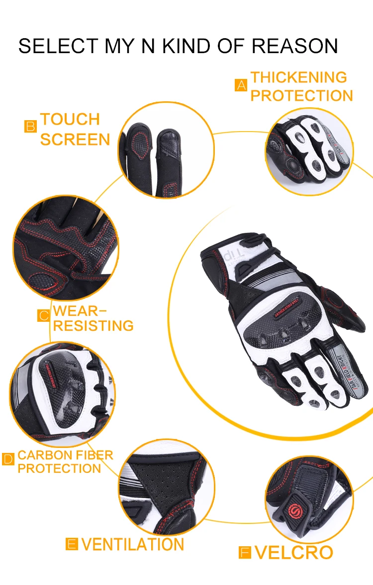 Guantes de moto cicleta GP PRO Real cuero genuino guante de fibra de carbono hombres carreras moto cicleta guantes