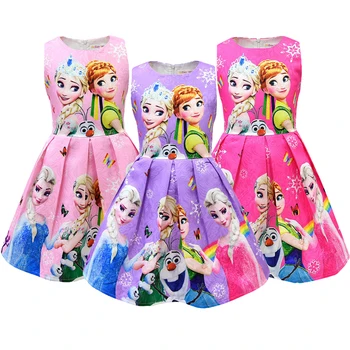 

Ice Snow 2 Girls Dress Snow Queen Elsa Anna Dresses For Girls Birthday Gift Costume Party Princess Tutu Dress Children Clothing