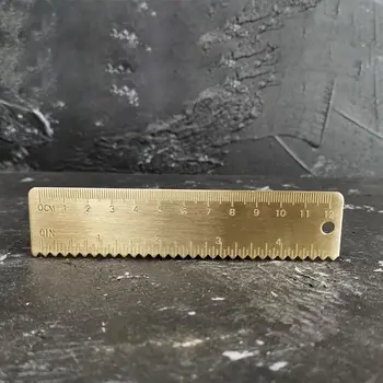 

Brass Wave Straight Ruler Bookmark Cartography Painting Measuring Stationery