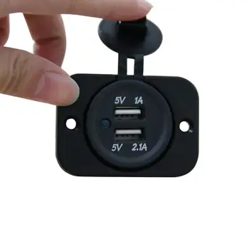 Waterproof Dual USB Car Charger Socket Outlet 5V 2.1A Panel Plug Mount Consumer Electronics Charger Gadgets Power Socket 5
