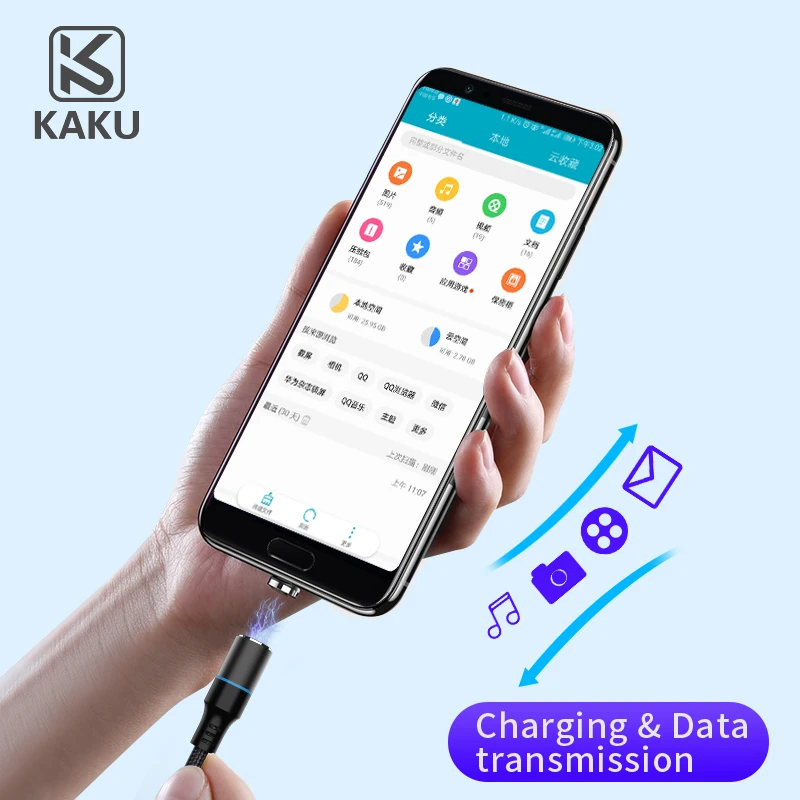 KAKU micro usb магнитный для samsung Xiaomi Android Магнитный кабель USB микро Быстрая зарядка телефон шнур Android usb кабель
