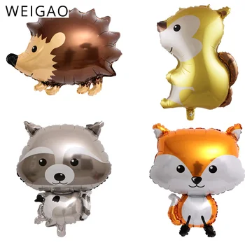 

1Pc Hedgehog Squirrel Fox Raccoon Shape Foil Balloons Woodland Party Animal Friend Cartoon Helium Baloon Baby Shower Supplies