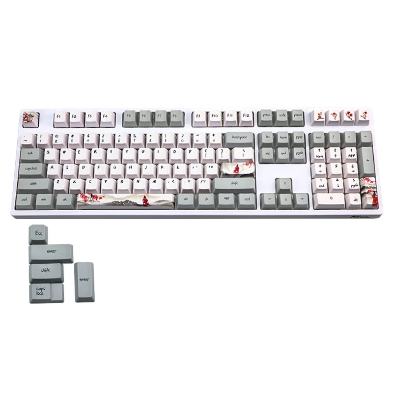 

Wangjiang Plum Blossom PBT Five sides Dye-subbed 108 Keys OEM Profile Keycap for Diy Mechanical Keyboard Keycaps