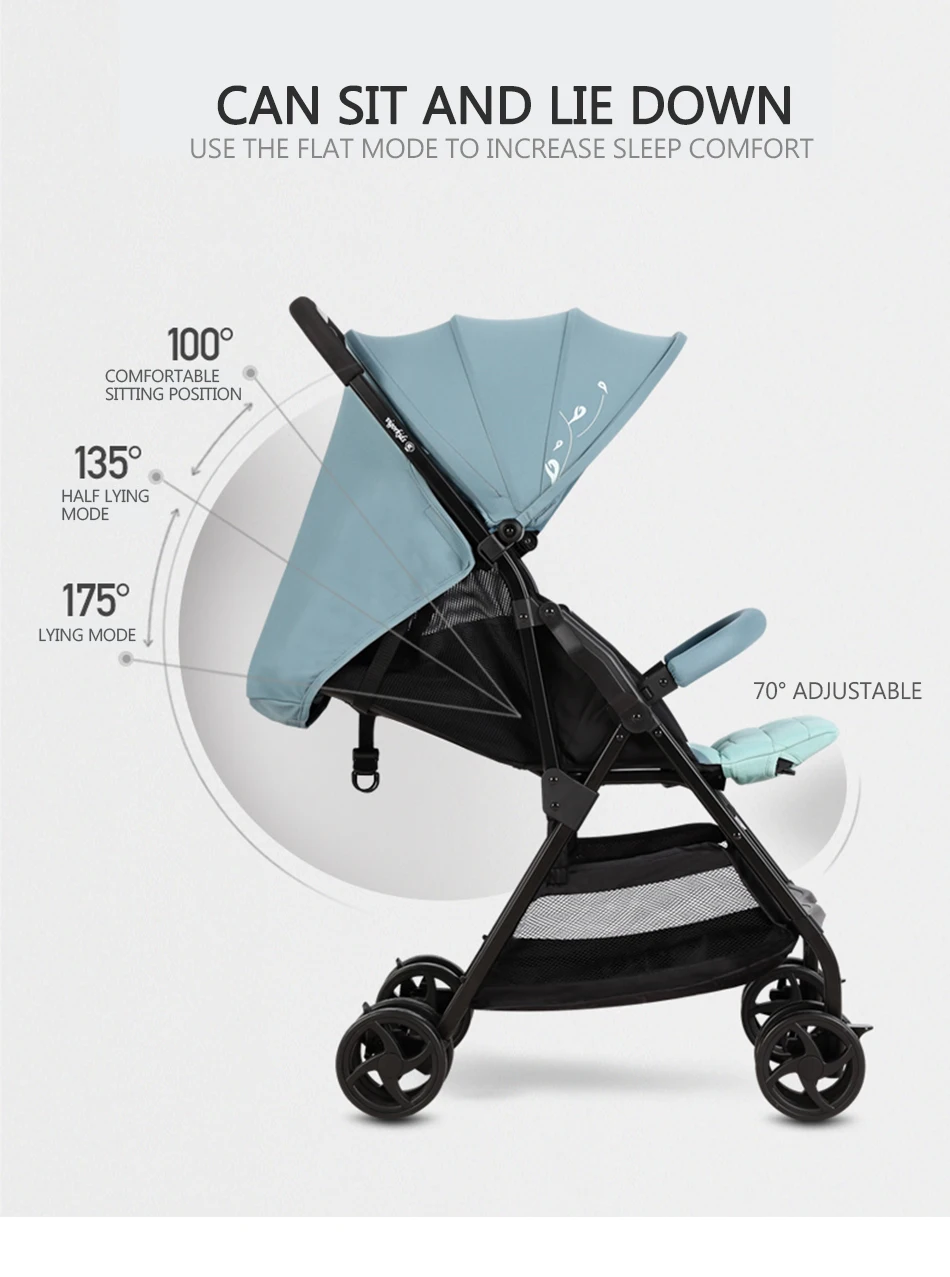 4.5 KG Portable Baby Stroller Lightweight Mini Baby Carriage Plane Traveling Pram Trolley Car Folding Infant Pushchair 0-3 Year