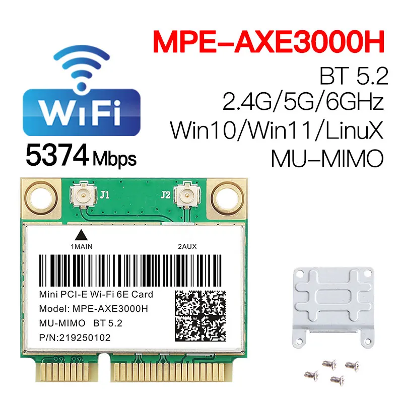 usb wifi adapter Tri Band 5374Mbps WiFi 6E AX210 Mpe-AXE3000H Wireless Card BT 5.2 For Mini PCIE Wi-Fi Adapter 802.11AX Win10 For Desktop/Laptop lan to mobile adapter Network Cards