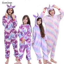 Kigurumi/Детские пижамы в виде единорога, животных, панды, косплей, зимние фланелевые пижамы для взрослых, пижамы в виде единорога, женские пижамы, комбинезон