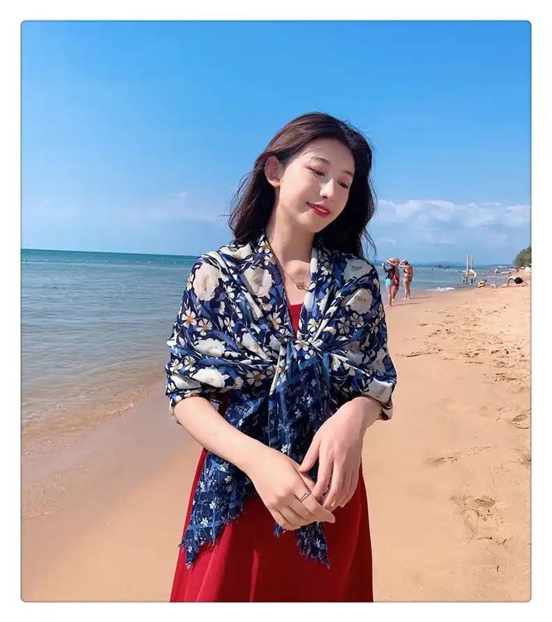 Kyqiao Vintage Hijab Scarf 2020 Women S Winter Scarf Female Autumn Royal Style Chic Long Floral Pattern Scarf Foulard Femme Aliexpress