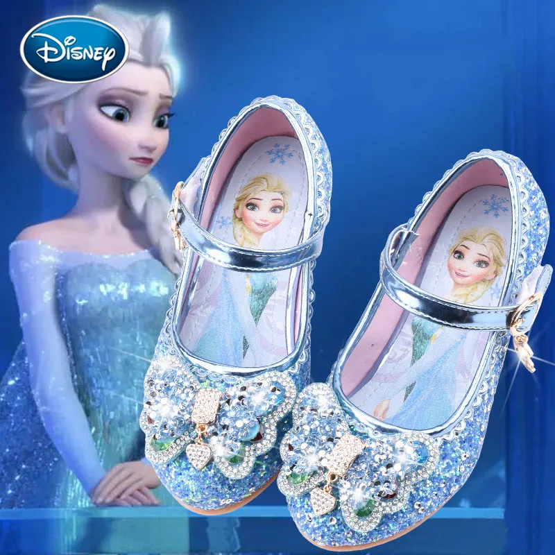 Disney-zapatos de princesa de cristal para niñas, calzado individual de  Frozen Aisha Sophia, pasarela, tacón alto - AliExpress Madre y niños