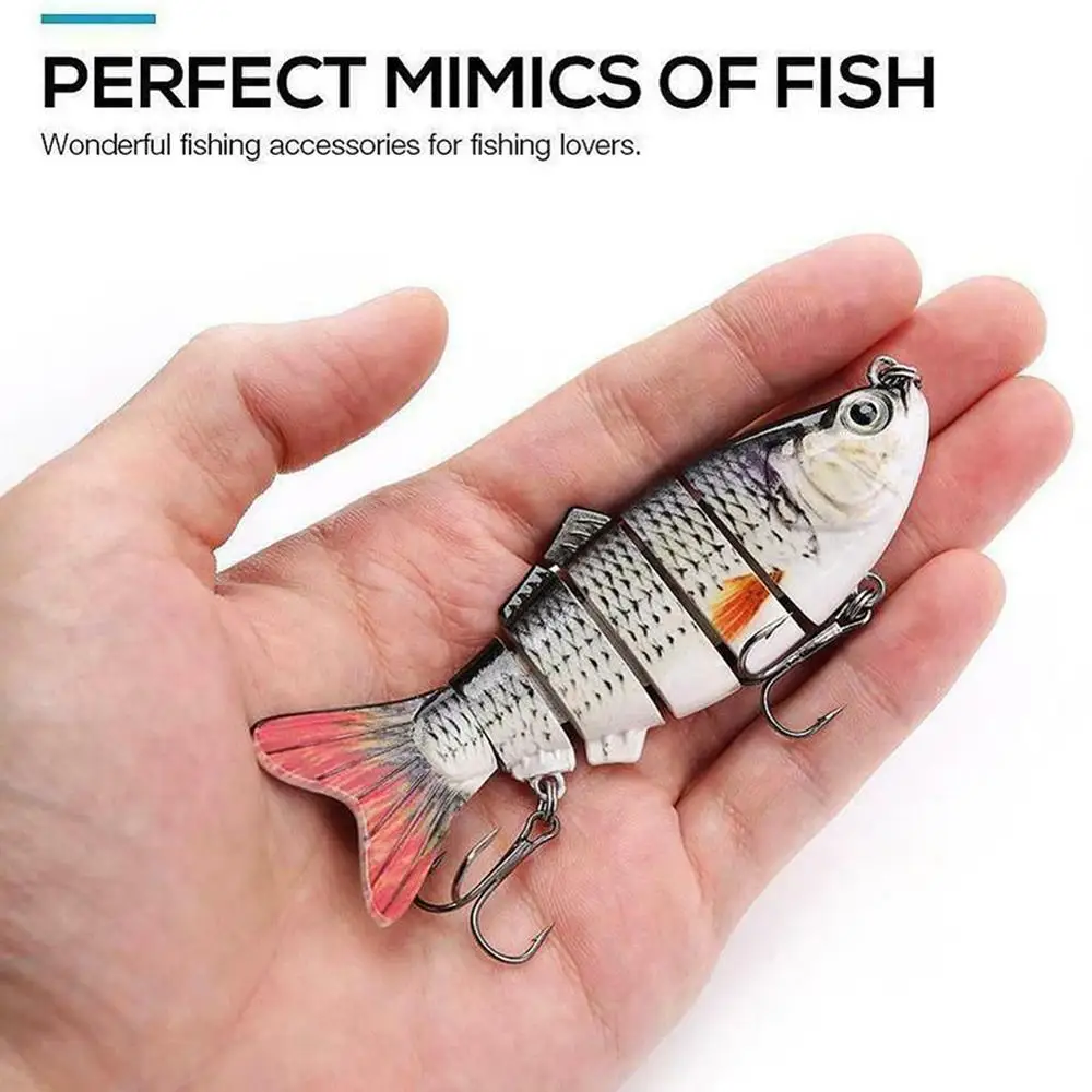 5 шт. приманка для ловли рыбы 3 9 &quotSwimbait Бас твердая рыбалки 6 сегментов шарнирные