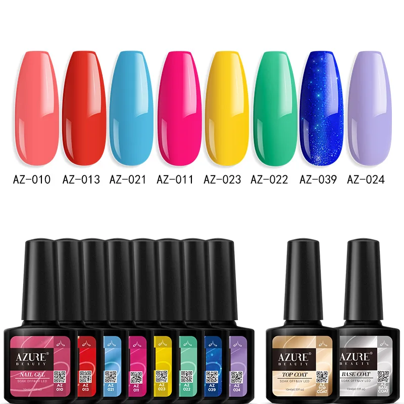 Azure beauty 10 шт./лот Цветной Гель лак для нейл арта впитывающий УФ эмалевые наборы