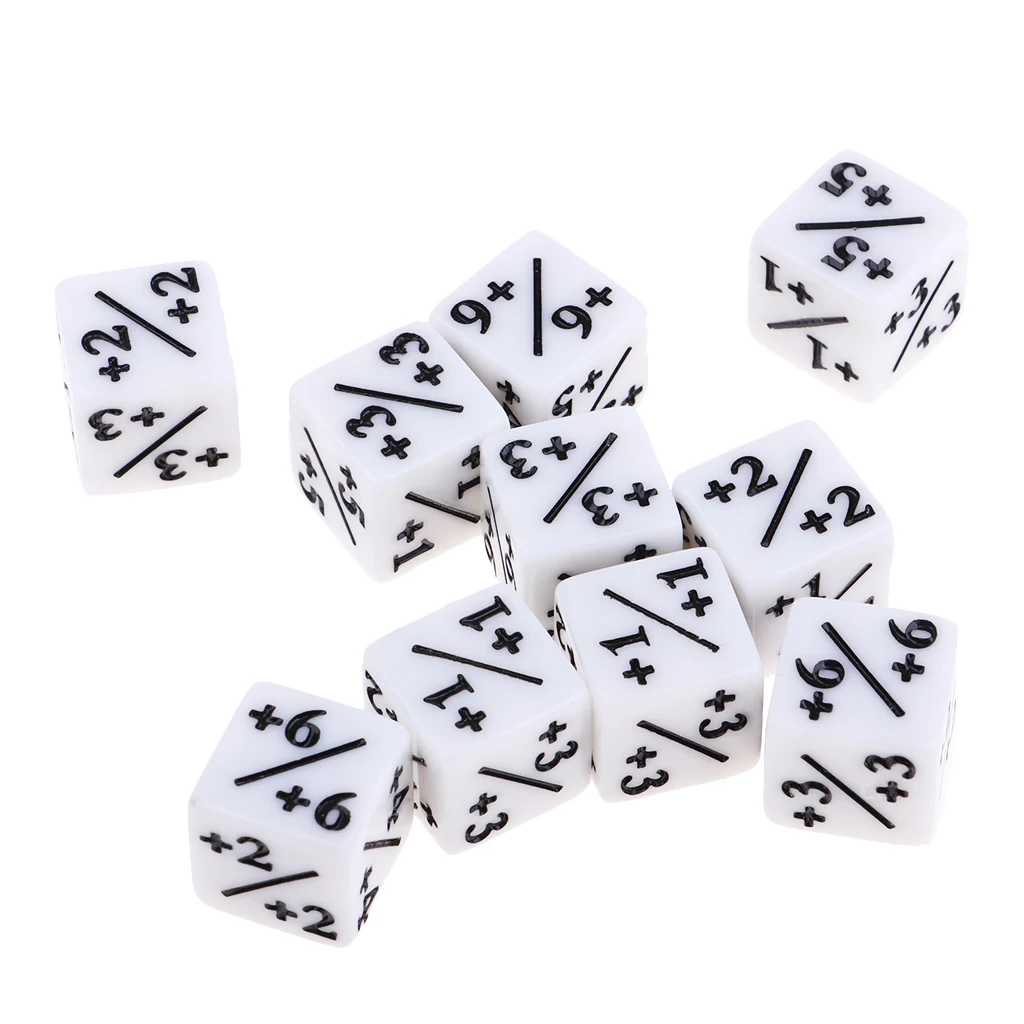 20PCS Set White Six-side Acrylic Dice Family 6-Die For D& D Role Play Game