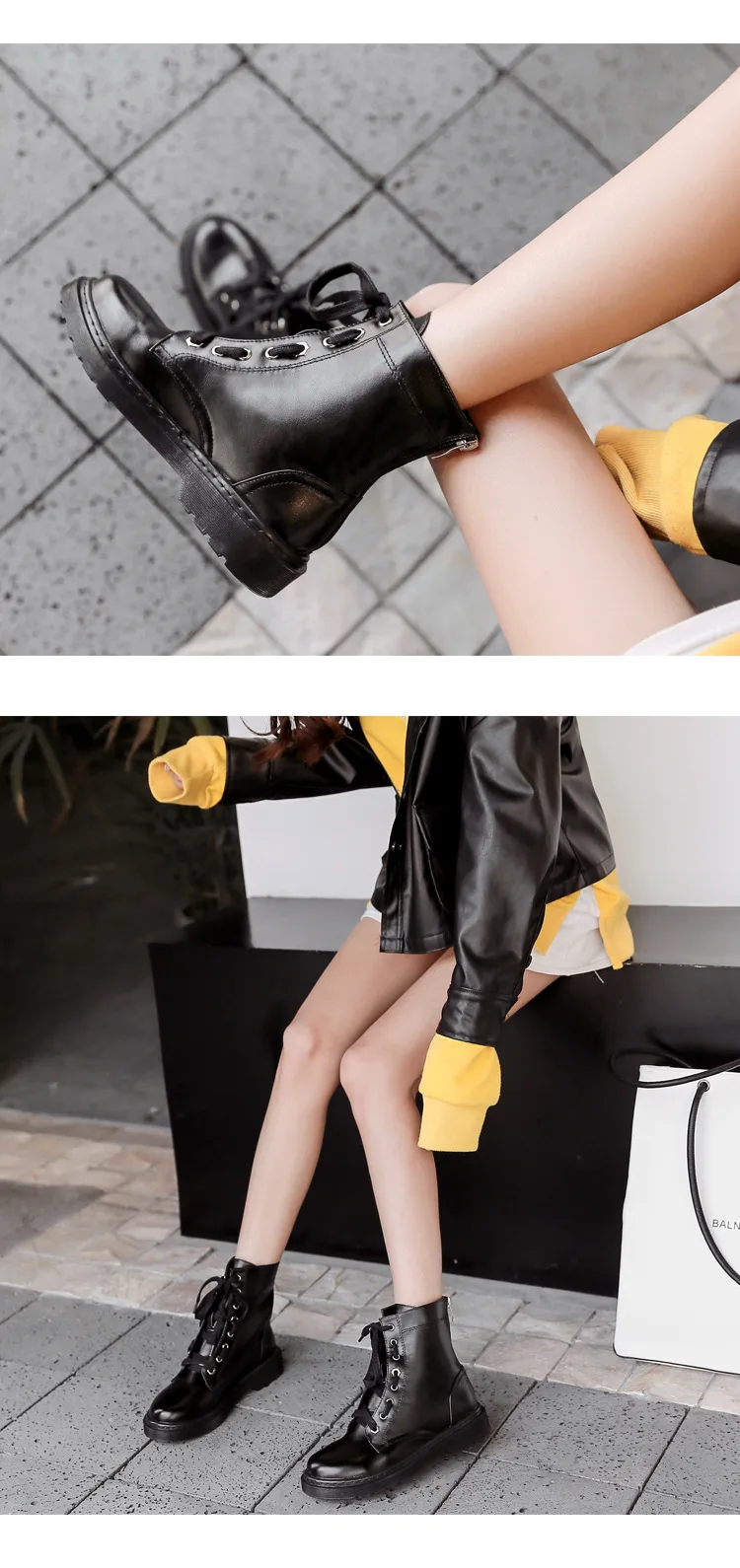 LTARTA Women Platform Boot British Style Flat Bottom Middle Boots Handsome Middle Short Boots Women Boots JXQ-19308-2