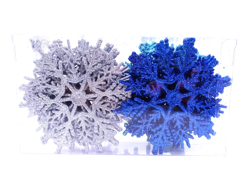 24pcs 4 Colors Set Christmas Ornament for Home Xmas Birthday Holiday Party Wedding Decoration Frozen Party Snowflake Crafts