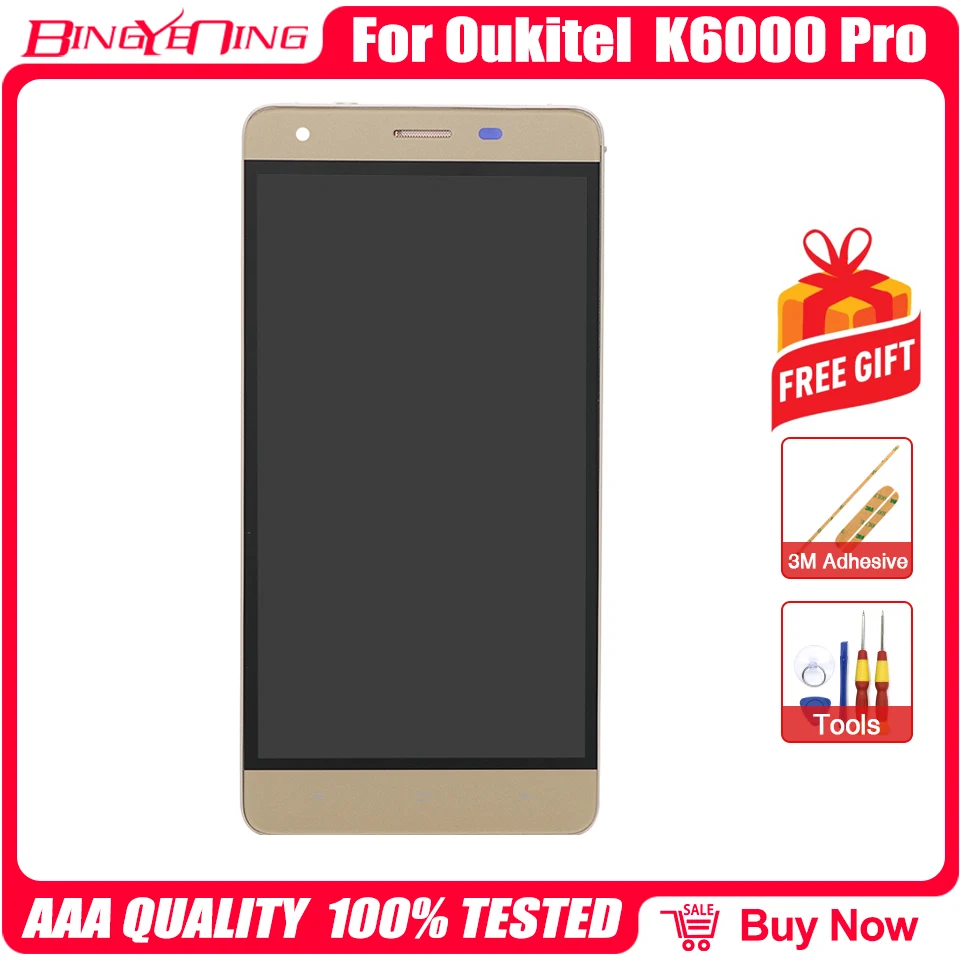 100% Оригинальный сенсорный экран для Oukitel K6000 Pro ЖК-дисплей + рамка в сборе замены |