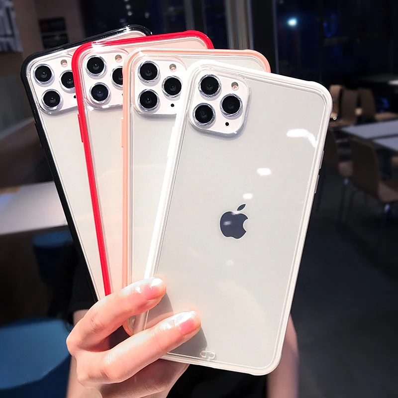 Простой карамельный цвет чехол для телефона iPhone 11 Pro Max 8 7 6 Plus X XS XR Прозрачный