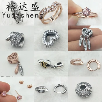 

2020 Autumn Openwork Heart Feathers Dreamcatcher Wrapped Bead Baby Shoe Dangle Pendant Fit Original Pandoras Charm