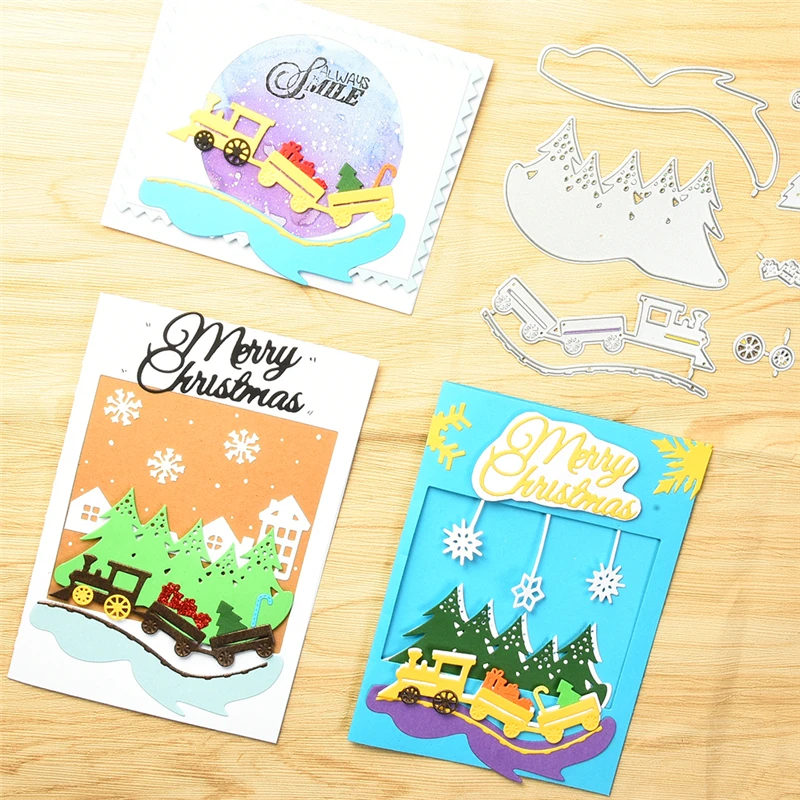 

Kokorosa Christmas Train Dies Metal Cutting Dies New 2019 for Card Making Scrapbooking Embossing Die Cut Stencil Craft Dies