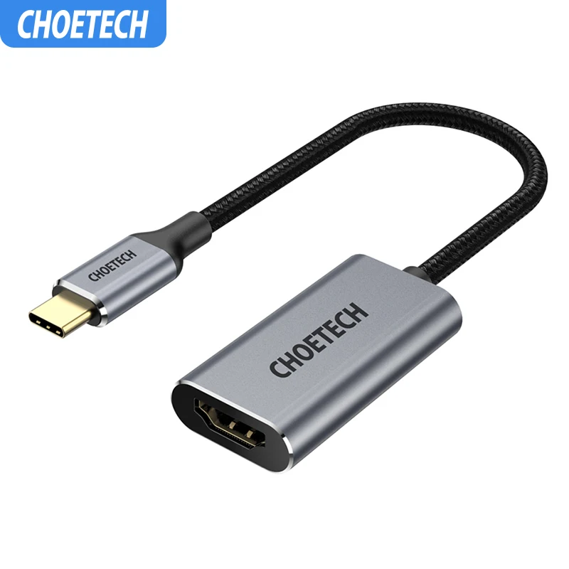 

CHOETECH USB C to Digital AV Adapter USB Type C to HDMI HUB 4K@60Hz Braided Cable Thunderbolt 3 Compatible with iPad MacBook Pro
