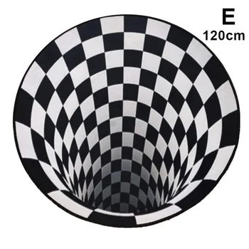 

2020 3D Washable Printed Round Vortex Illusion Pattern Anti-slip Carpet Door Mat Household LAD-sale