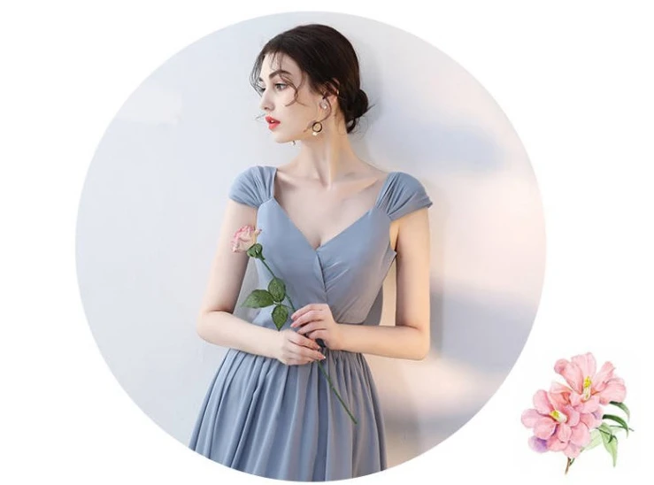 Vestido boda mujer invitada, новинка, шифоновое платье подружки невесты в 5 стилях, розовое, пыльное, голубое, длинное, brautjungfernkleid, недорогое, sukienki