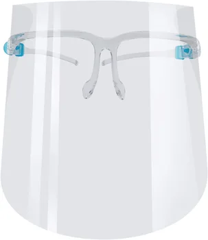 

DHL 100 Adults Face Shield Mask With Glasses Clear Transparent Full Facial Covering Reusable Plastic Visor