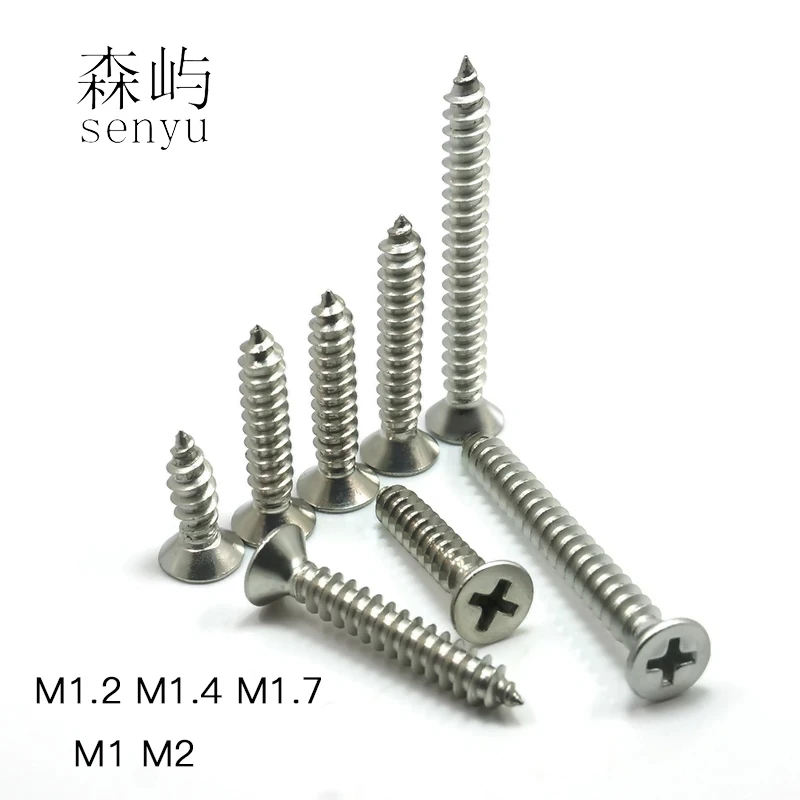 

LUCHANG M1 M1.2 M1.4 M1.7 M2 Stainless Steel Standoff Phillips Countersunk Head Self-tapping Wood Small laptop Micro Screw Set