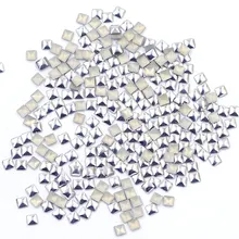 

Nail Art Cabochon Cameo Square Shape Aluminum Plastic Silver Tone Fashion Jewelry Decoration DIY Findings 3x3mm 1000Pcs