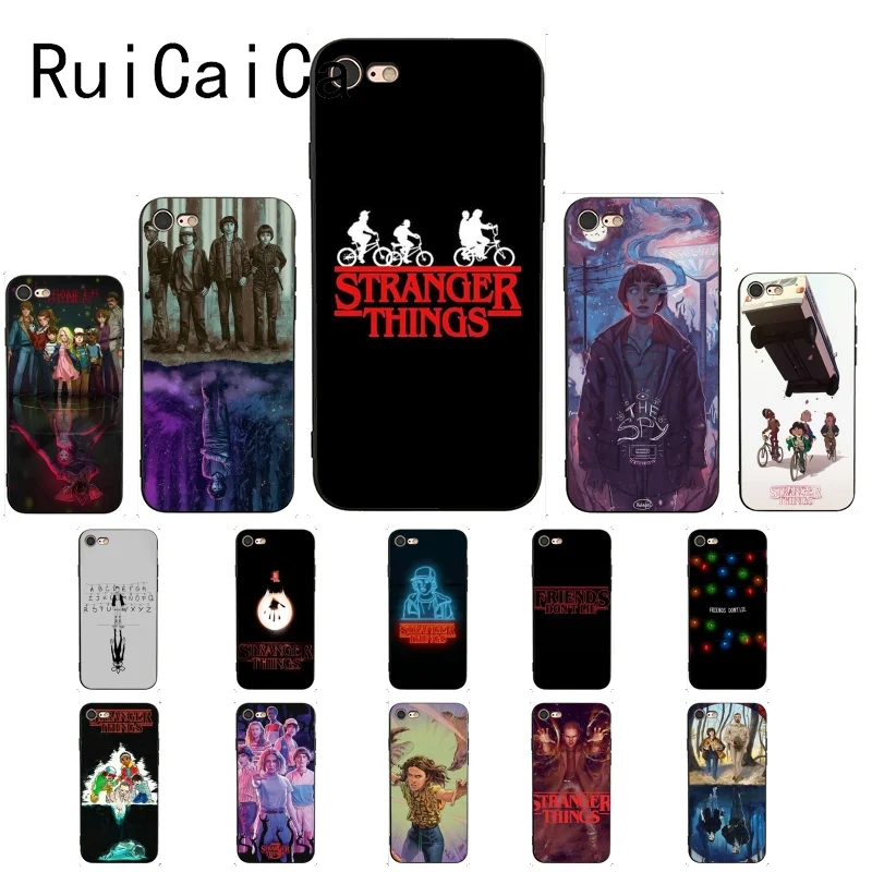 

RuiCaiCa Stranger Things Black Soft Shell Phone Cover For iPhone 8 7 6 6S Plus X XS MAX 5 5S SE XR Coque Shell 11 11pro 11promax