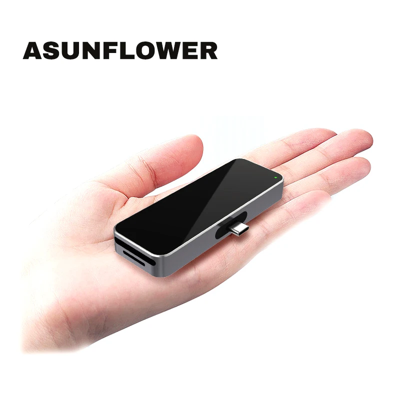 Asunflower Mini USB C концентратор type C-HDMI USB 3,0 PD TF SD слот Портативный USB C док-станция для MacBook Pro 13 15 концентратор разветвитель