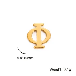 Stainless Steel Greek Alphabet Dollar Symbol Charms for DIY Jewelry Making - Set of 5 (A Gold Greek Letter)