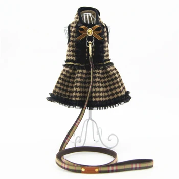 

Winter Dog Dress Harness Costume Pet Dog Lead Leash Cat Puppy Poodle Pomeranian Pug French Bulldog Dog Clothing Tutu Dropship