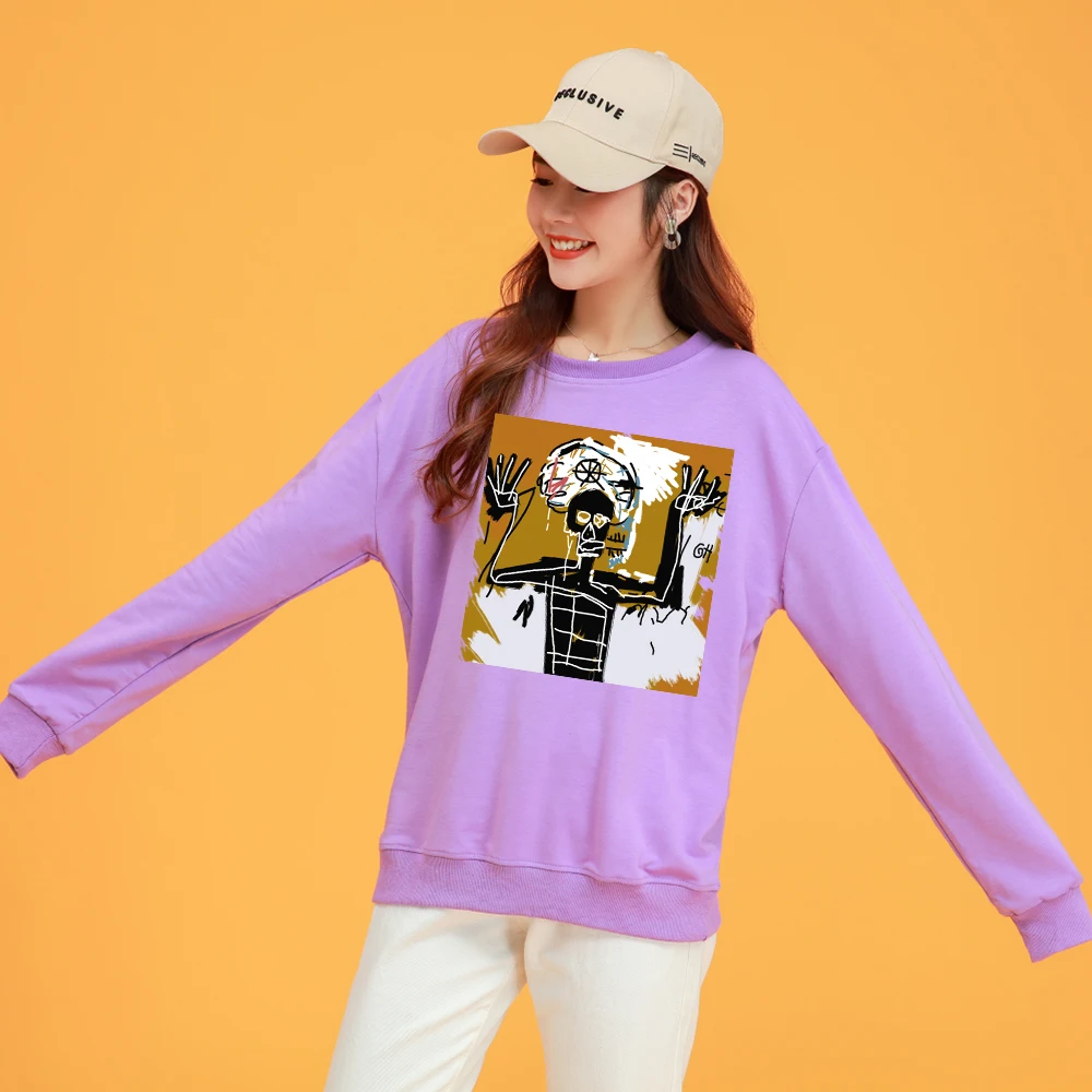 

Unisex Harajuku Graphic Hoodies Crew Neck Funny Oversized Sweatshirt 90s Vintage Style Korean Crewneck Sweatshirt Women Oversize