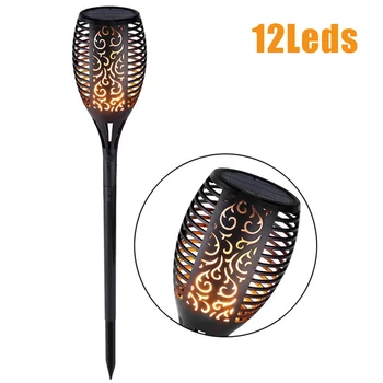 

LED Solar Flame Light Outdoor Waterproof 12 Led Solar Garden Light Flashing Flame Flashlight Garden Courtyard Lawn Light