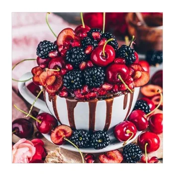 

5D diamond painting Red Raspberry embroidery circle Device Mosaic Picture rhinestone still life home decoration gift