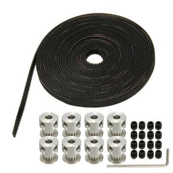 

26Pcs Belt Fiber Reinforced Rubber Black Aluminum Alloy For RepRap Prusa Mendel