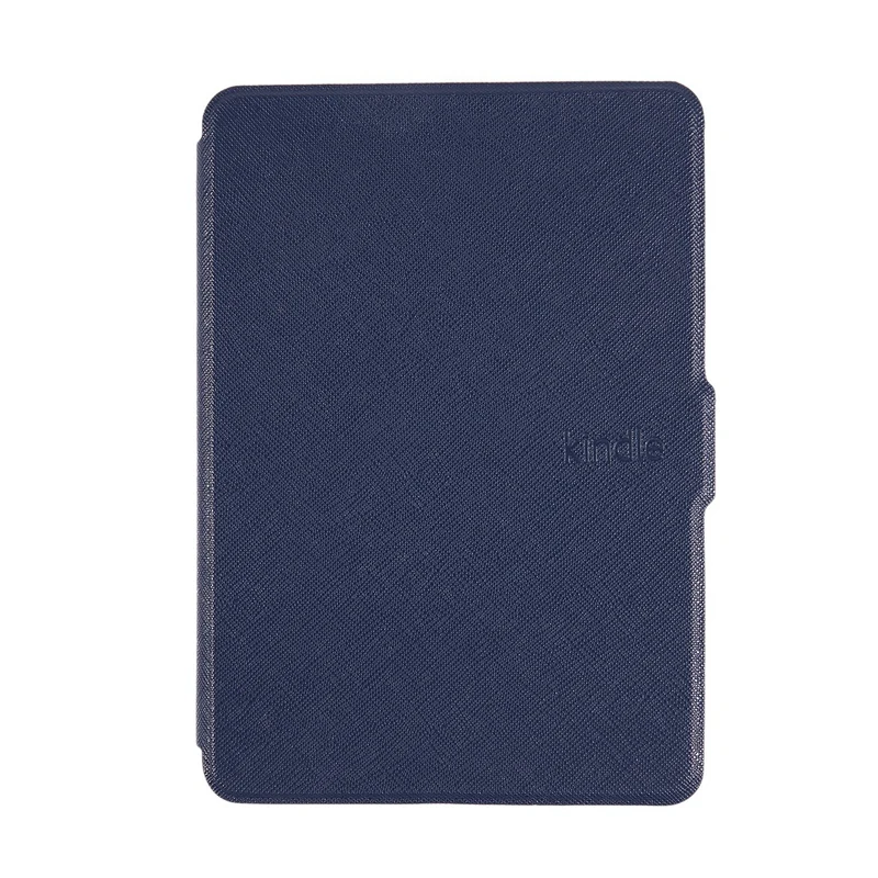 Магнитный чехол из искусственной кожи, тонкий чехол для Amazon Kindle Paperwhite(перекрестный узор - Цвет: Dark Blue