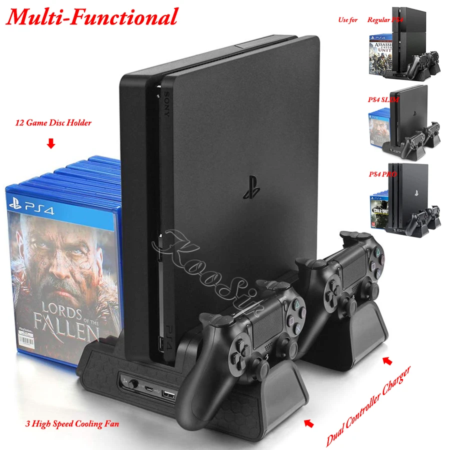 PS4 Slim PRO консоль охлаждающий вентилятор подставка PS 4 контроллер зарядное устройство джойстик зарядная станция для Playstation 4 Slim Pro игры
