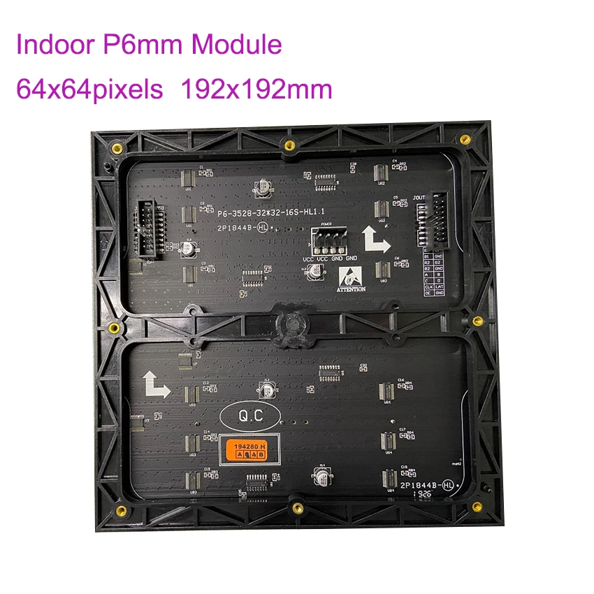192*192mm 32*32pixels 1/16S RGB led Module P6 SMD3528 For Indoor Full Color led Display Screen Panel
