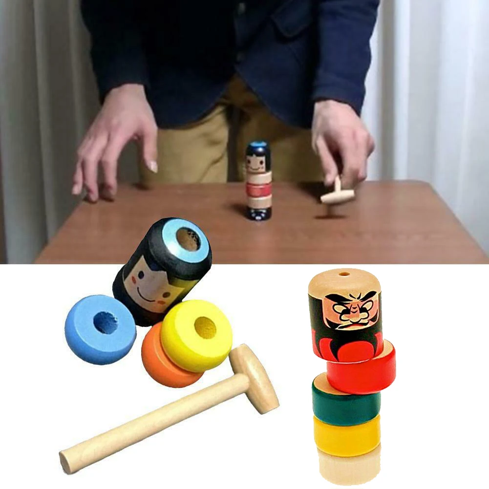Immortal Daruma волшебный упрямый деревянный человек забавная Деревянная волшебная игрушка Восстановленный Дровосек
