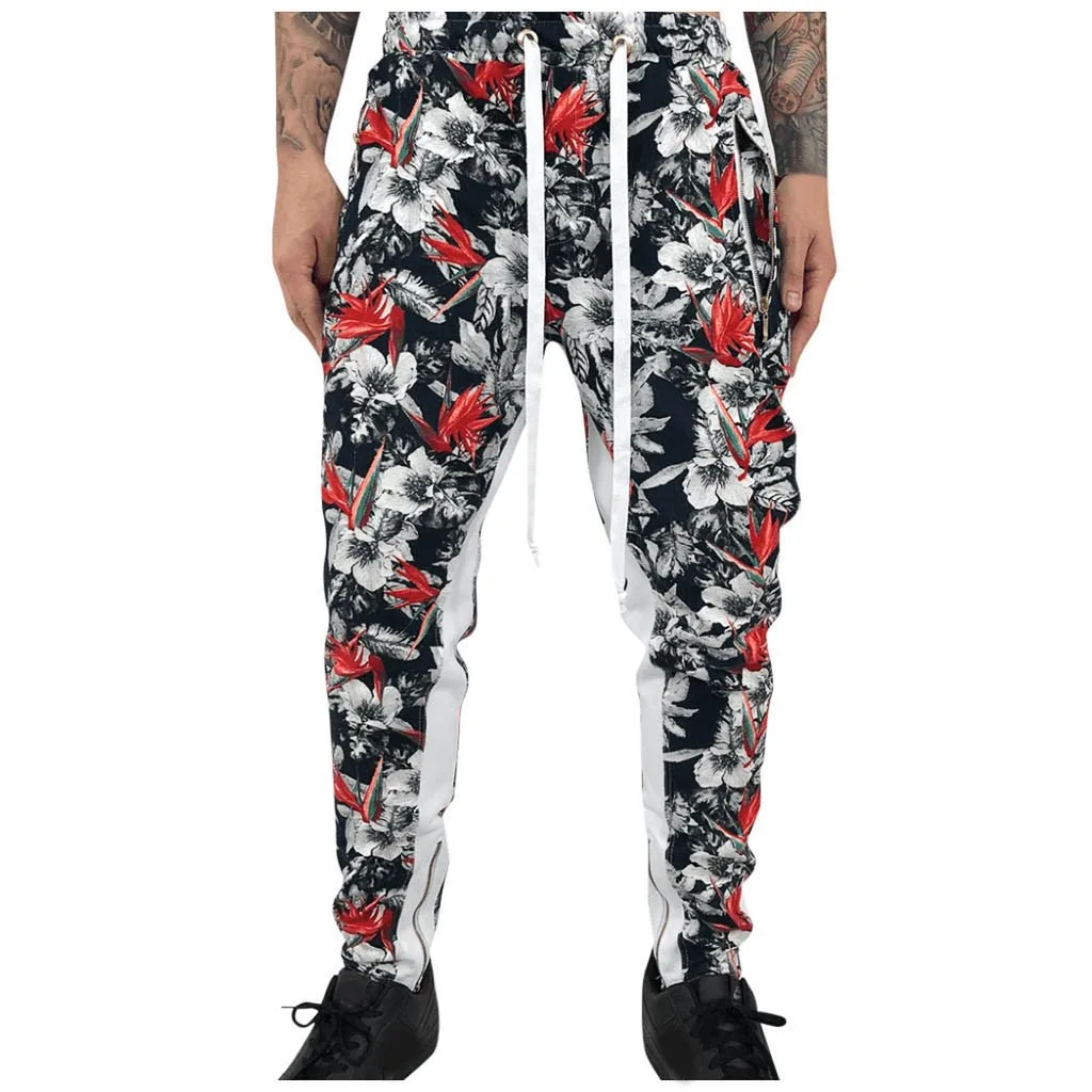 Pantalones hombre брюки мужские тренировочные повседневные эластичные Гавайские спортивные штаны с принтом брюки в стиле хип-хоп spodnie dresowe meskie