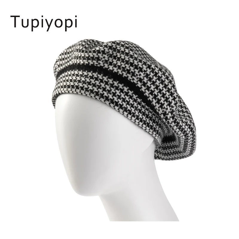 

Tupiyopi Cotton knitti Beret Hat Felt Beret British Style Fashion Girls Beret Hat Lady Winter Hats Women