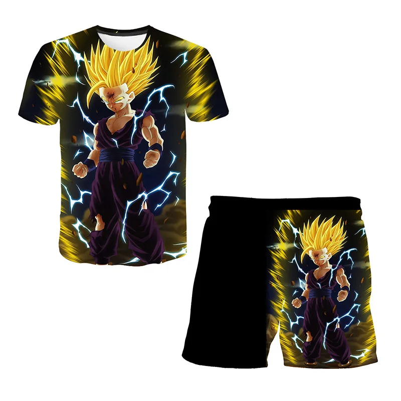 Dragon Ball Cartoon Kids Boys Hoodie Sweatshirt Pants Set Child Gift For 5-11Y