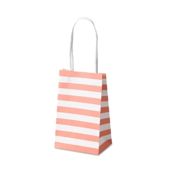 

Striped White Kraft Paper Bag Korean Packaging Small Gift Carry Bag Special Dedicated Gift Bag