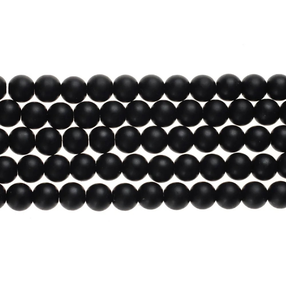 Natural-Stone-Beads-4-14mm-Round-Matte-Wholesale-Black-Beads-Dull-Polish-Onyx-Carnelian-Black-Stone